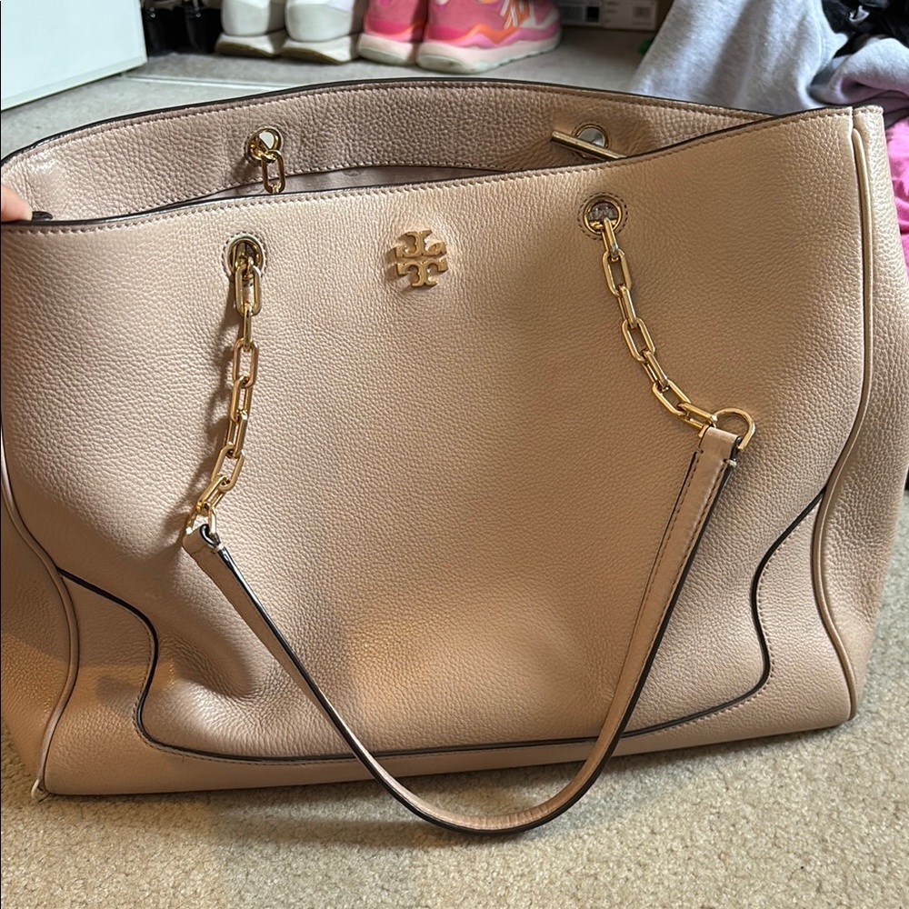 Tory Burch Tan Gold Chain Tote